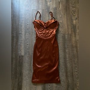 Shein brown corset dress